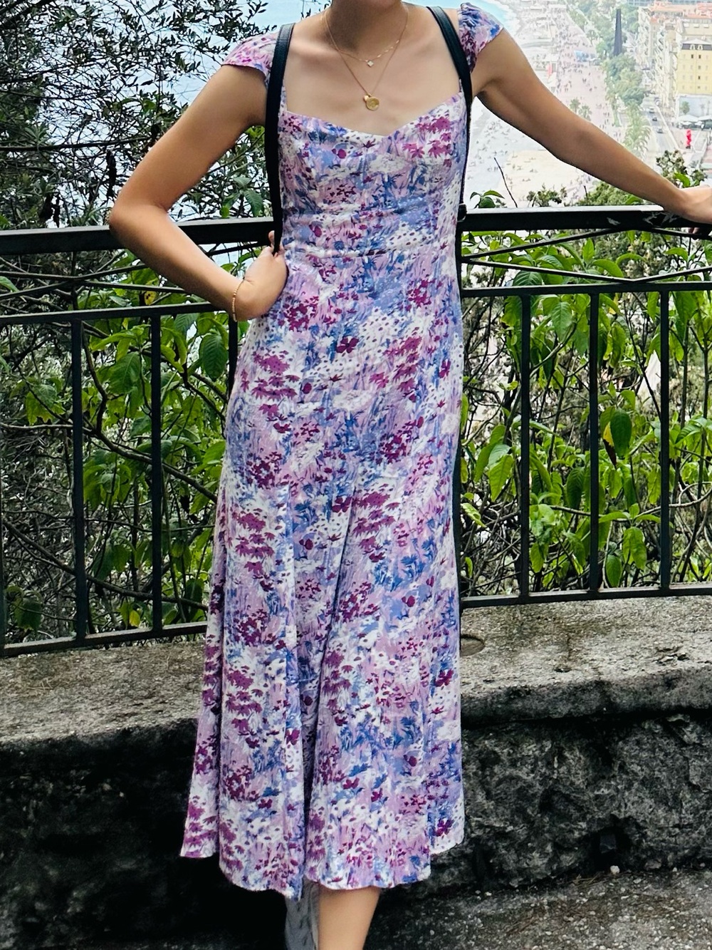 Reformation Purple Floral Dress